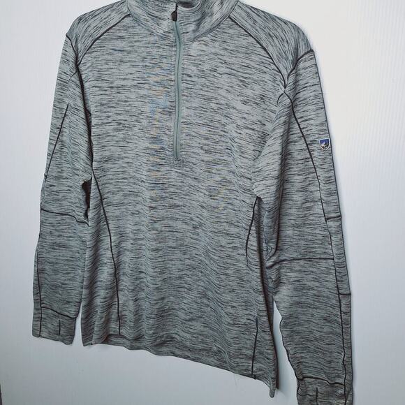 Kuhl Men's Alloy 1/4 Zip Pullover Sweater 3118 Cloud Gray Lightweight Medium - Picture 11 of 11